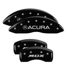 Load image into Gallery viewer, MGP MGP 4 Caliper Covers Engraved Front Acura Rear MDX Black Finish Silver Char 2017 Acura MDX MGP39021SMDXBK