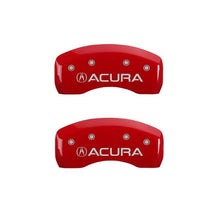 Load image into Gallery viewer, MGP MGP 4 Caliper Covers Engraved Front &amp; Rear Acura Red Finish Silver Char 2017 Acura ILX MGP39020SACURD