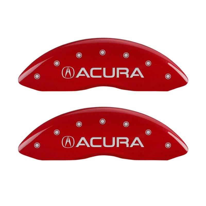 MGP MGP 4 Caliper Covers Engraved Front & Rear Acura Red Finish Silver Char 2017 Acura ILX MGP39020SACURD