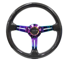 Load image into Gallery viewer, NRG NRG Carbon Fiber Steering Wheel (350mm / 1.5in. Deep) Neochrome 3-Spoke Design w/Slit Cuts NRGST-010MC-CF