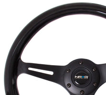 Load image into Gallery viewer, NRG NRG Classic Wood Grain Steering Wheel (350mm) Black Paint Grip w/Black 3-Spoke Center NRGST-015BK-BK