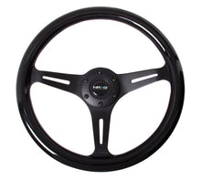Load image into Gallery viewer, NRG NRG Classic Wood Grain Steering Wheel (350mm) Black Paint Grip w/Black 3-Spoke Center NRGST-015BK-BK