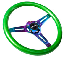 Load image into Gallery viewer, NRG NRG Classic Wood Grain Steering Wheel (350mm) Green Pearl/Flake Paint w/Neochrome 3-Spoke Center NRGST-015MC-GN
