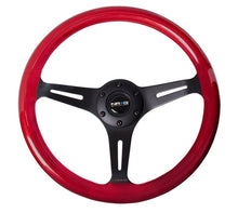Load image into Gallery viewer, NRG NRG Classic Wood Grain Steering Wheel (350mm) Red Pearl/Flake Paint w/Black 3-Spoke Center NRGST-015BK-RD