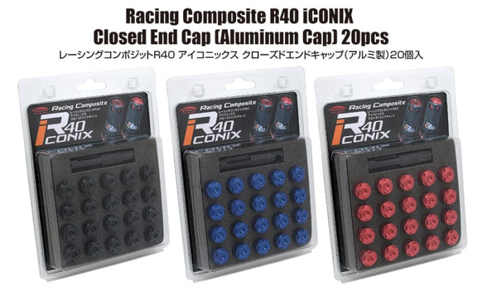 Project Kics Project Kics R40 Iconix Aluminum Cap Set 14x1.50 Red - 20 Pieces PJKWCIA4R