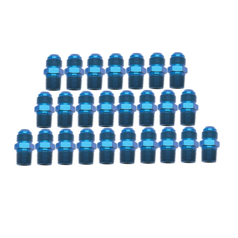 Russell Russell Performance -10 AN to 3/8in NPT Straight Flare to Pipe (Blue) (25 pcs.) RUS670038