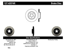 Load image into Gallery viewer, Stoptech StopTech 1/02-05 Infiniti G35 (alloy disc) / 6/02-05 Nissan 350Z Slotted &amp; Drilled Right Front Rotor STO127.42074R