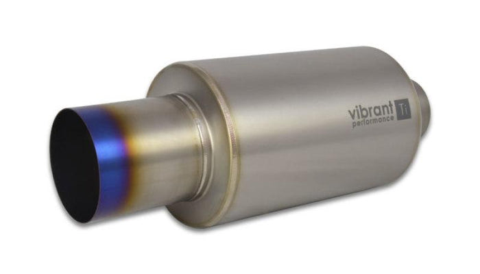 Vibrant Muffler Vibrant Titanium Muffler w/Straight Cut Burnt Tip 3in. Inlet / 3in. Outlet VIB17562