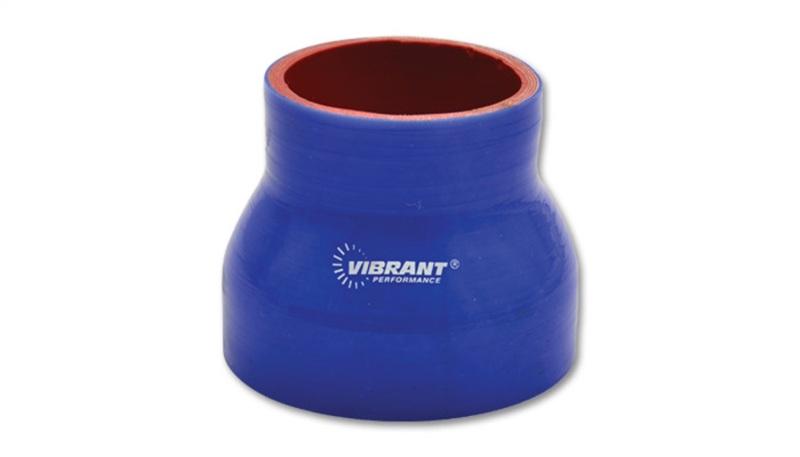 Vibrant Vibrant 4 Ply Reinforced Silicone Transition Connector - 2.5in I.D. x 3in I.D. x 3in long (BLUE) VIB2772B
